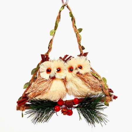 Decorative suspension "Owls on the branch" 7 × 22.5 × 22 cm