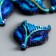 Decorative element "Fox" color blue 11x13 mm