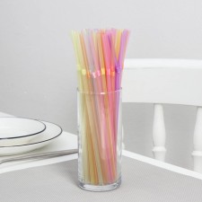 Disposable tubes for drinks of the share, 21 cm, d = 5 mm, 250 pcs, neon, with corrugation, color mix