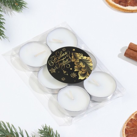 Set of candles of tea aromatic, 6 pcs, vanilla, New Year-3