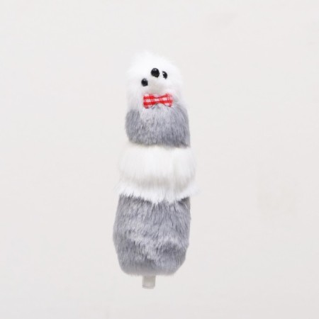 Mouse made of artificial fur, up to 13 cm, gray-4