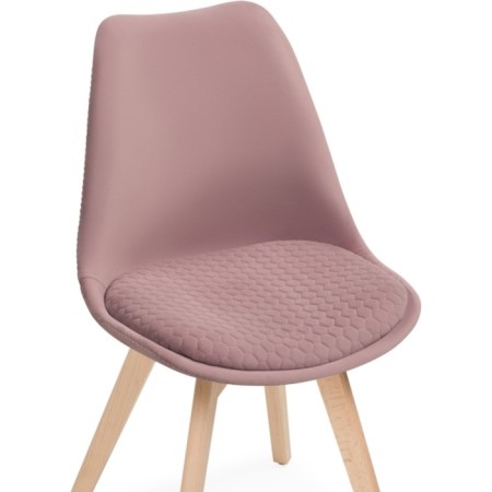 Wooden stool Bonuss array of beech/velor, natural/Light Purple 50x56x84 cm-4