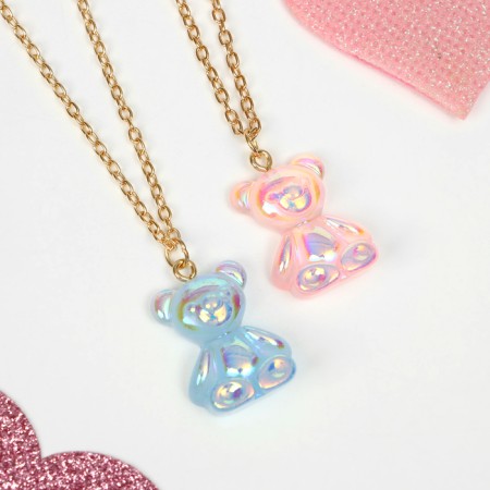 Kuulons Demetrons "chosen" marmalade bears, blue pink color in gold, 40cm
