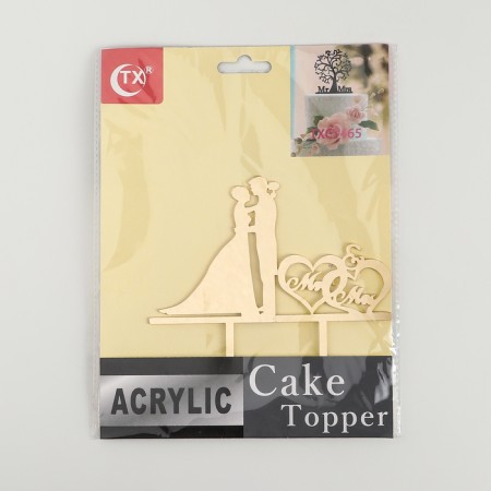 Topper for a cake, 12 × 12 cm, color gold-3