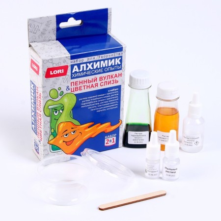 Chemical experiments 2 in 1 "color mucus and foam volcano"