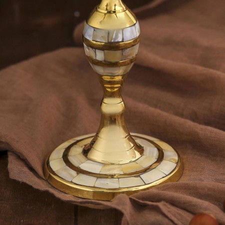 Brass Brass for 5 candles "mother -of -pearl tolls" 25.5x25x29 cm-4