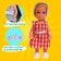Doll baby Lyna on a walk with a scooter, pet and accessories, mix