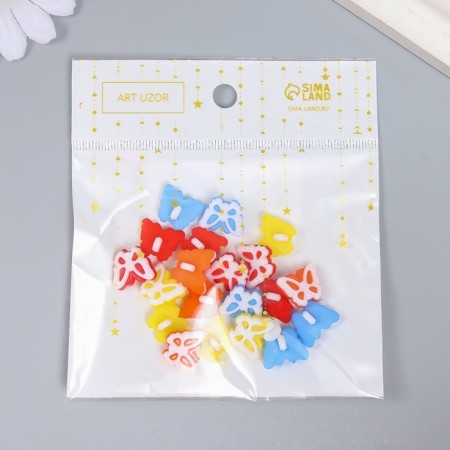 A set of buttons of decorative plastic "Butterfly" set of 20 pcs 1.5x1.5 cm mix-3