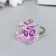 Plastic keychain "Bead in a cube" Violet 2x2.2x2.2 cm