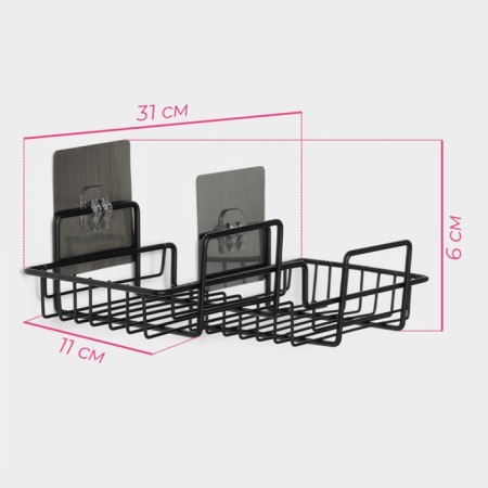 Shelf on Velcro of the Dolyan, 31 × 11 × 6 cm, black color-4