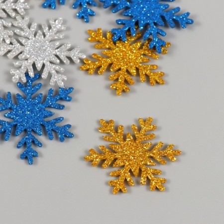 Decor for creativity "Color snowflakes" 3 × 3 cm (set 12 pcs) mix-1