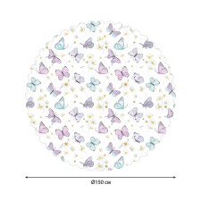 The tablecloth “Butterflies and chamomile”, round, Saten, D = 150 cm