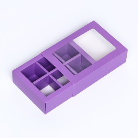 Box for sweets 6 pcs, lilac, 13.7 x 9.85 x 3.86 cm-2
