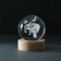 Souvenir Glass backlight "Ball. Airship" D = 6 cm stand wood, usb