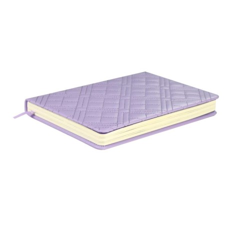 Leduced A5 Diary, 164 Escalada sheets, fingered binding with foam, artificial leather "Laika", glassy line, cream offset 70 g/m², lilac-1