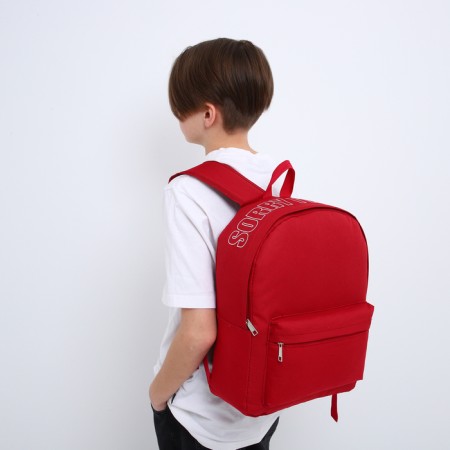 School textile backpack with print on the upper part of the sorry, 38x29x11 cm, burgundy color-10
