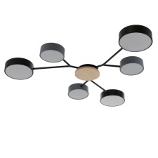 Chandelier 1319/6BKGR LED 144W 3000-6000K black, gray 75x75x5 cm Bayerlux