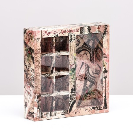 Box for 8 sweets + chocolate, with a window, Paris 17.7 x 17.85 x 3.85 cm