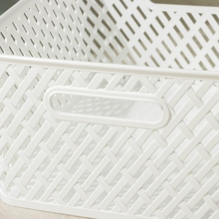 Storage basket with a “braid” lid, 35 × 29 × 17.5 cm, white color-4