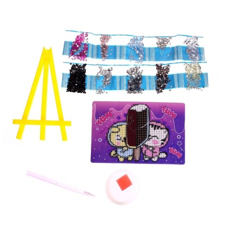Diamond mosaic with partial filling on the stand for children Yum!, 10 x 15 cm-3