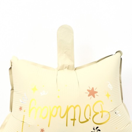 Foil ball 18 "Festive star", matte, milk color-1