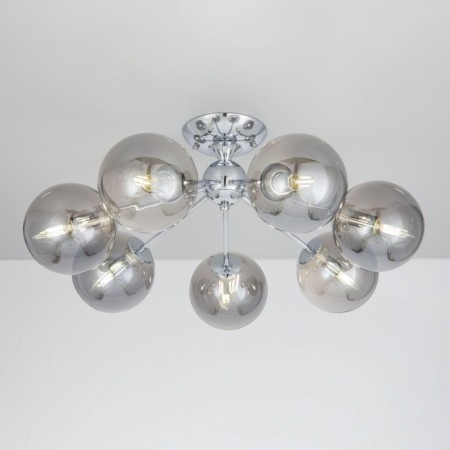 Ceiling chandelier CITILUX “Tommy” CL102170, 66.5x66.5x26 cm, 7x40W, E14, gray color gray-6