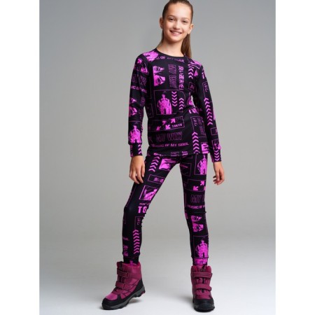 Thermal complex for girls: trousers, sweatshirt, height 140 cm
