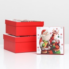 A set of boxes 3 in 1 15.5x15.5x7.5 - 18x18x8.5 - 20x20x9.5 cm.