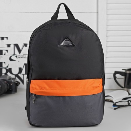Youth backpack, lightning department, external pocket, black/orange color-2