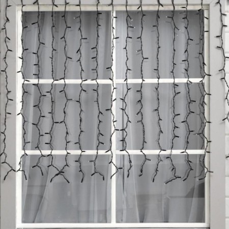 Garland "curtain" 2 x 1.5 m, IP65, UMS, dark rubber thread, 300 LED, white glow, 220 V-1