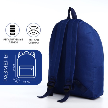 A backpack on the zipper is youth, external pocket, blue color-8