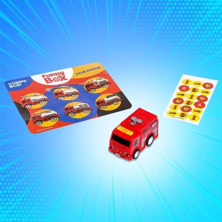 Game set of Funny Box “Fire Technique”: card, figure, sheet of stickers-2