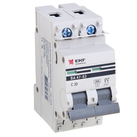 Automatic circuit breaker EKF Proxima, 2P, modular, 20 A-1