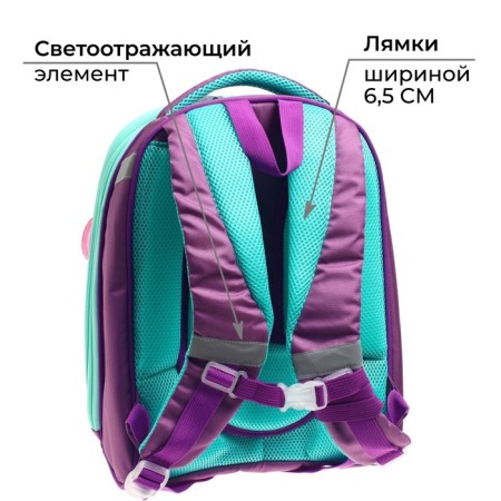 School backpack, 37 x 28 x 19 cm, calligrata to "butterflies"-4