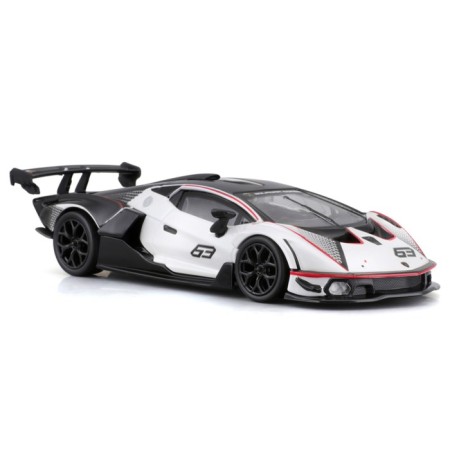 Racing machine BBURAGO LAMBORGHINI Essenza SCV12, DIE-CAST, 1:32, Black and white color-1