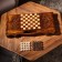 Handmade backgammon "owl", deep cutting, with a handle, 60x30 cm, with a chess field, a walnut array, Armenia