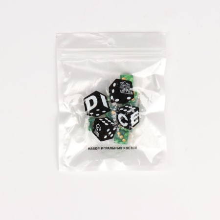 A set of dice of playing "Game time", 10 pcs, 1.6 x 1.6 cm, green marble-1