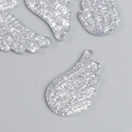 Decor for creativity plastic "Brilliant wings" silver 2.2x3.3 cm