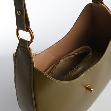 Female bag Textura, cosmetic bag, average size, khaki color-9