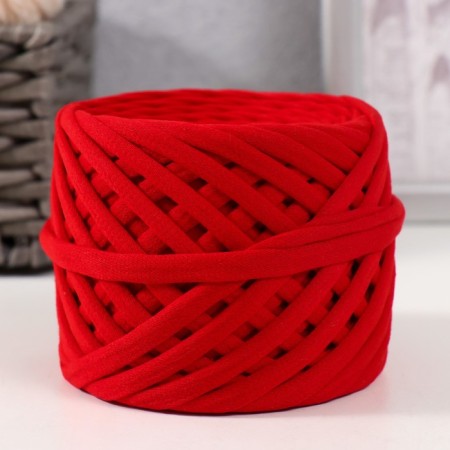 Knitted yarn set No. 5, 3x30 m/100 g, width 7-9 mm (red, yellow, kiwi)-1
