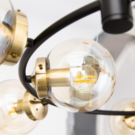Suspended chandelier Citilux "Planet" CL105195, 80x80x30 cm, 9x40W, E14, brown color-9