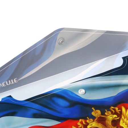 A5 convert folder, on the button, 240 x 180mm, 180 μm, Devente "Coat of arms", blue-2