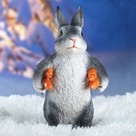 Garden figure "Bunny carries carrots" 9x13x22cm-3