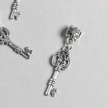 Bale with a suspension metal for creativity "Key" silver 3.7 cm