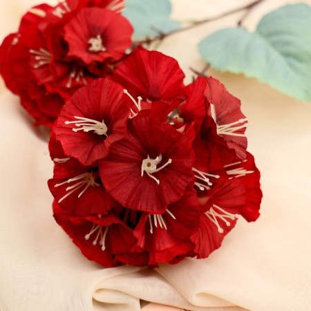 Artificial flowers "Rosita hydrangea" 60 cm, red-1