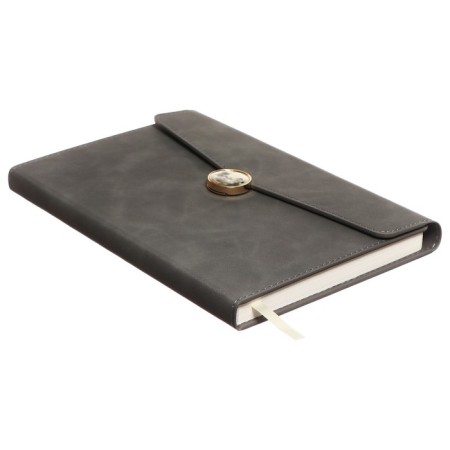Organizer on the rings A6+, 80 sheets, leatherette, with a valve, a line, with a handle, in a gift box, gray-3