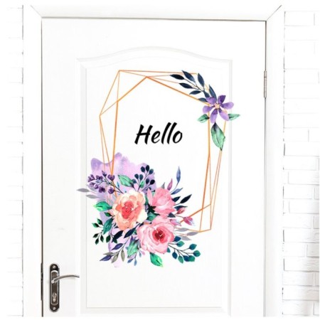 Stick plastic interior color "Watercolor flowers and geometry" 30x25 cm