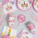 Set of dishes "Happy Birthday", unicorn, pink color