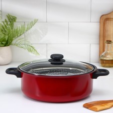 Renard Poster, 4 l, with a lid, a free fray grid 26 × 9 cm, anti -stick coating, red color