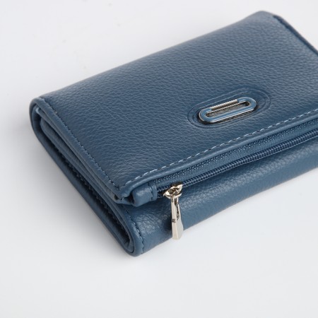 Women's wallet on magnet, blue color-2